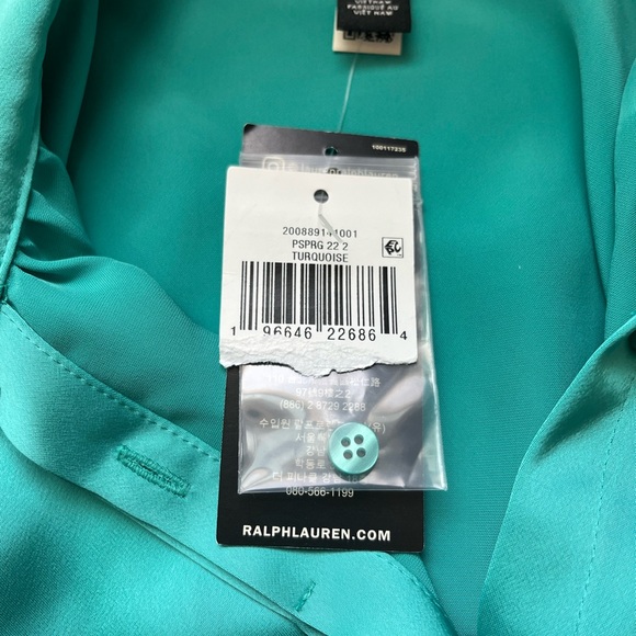 NWT Ralph Lauren Tie-Neck Chatmese Blouse - Picture 8 of 10